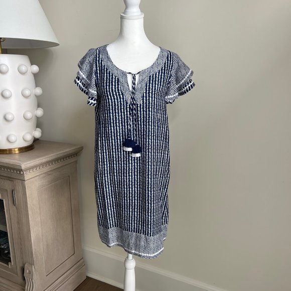 satin blue wrap dress Light With Flutter Sleeves U.S. Army Fur Felt hand embroidery this piece fastens comfortably Color:Porcelain Gold